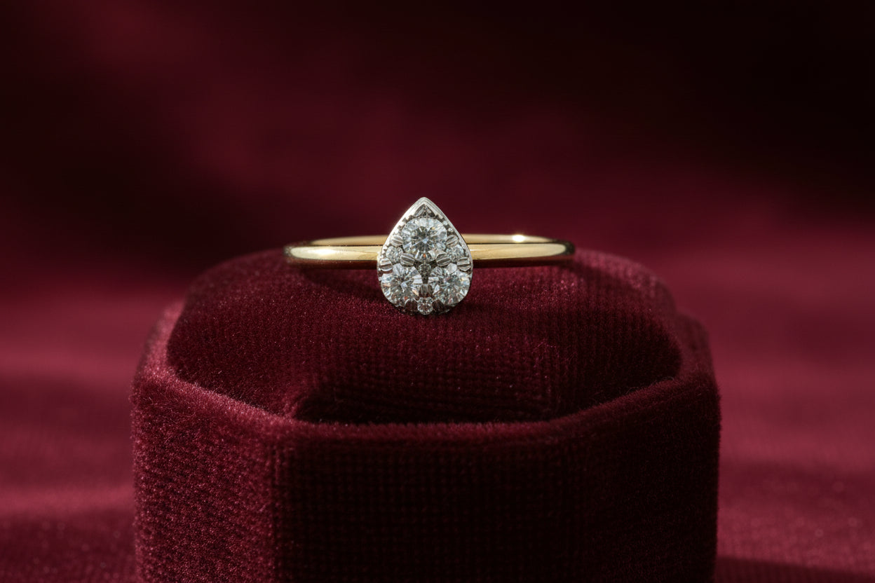 14K YG & WG HEAD .24CTW CND DIA I-1/GI RING