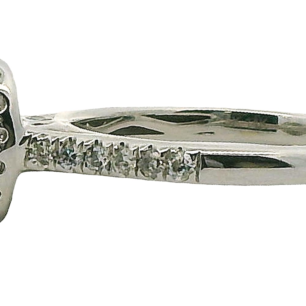 14K WG 0.50CTW DIAMOND ENGAGEMENT RING (CENT=0.18CT OVAL)