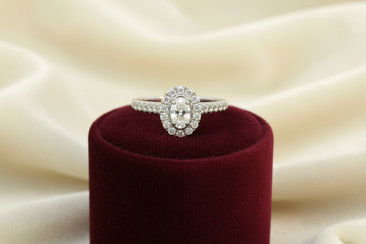 Diamond Engagement Ring with Oval Center Stone