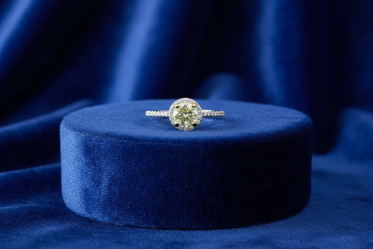 14K WG / YG .90CT SI1 FANCY YELLOW DIAMOND ACCENTED WITH .35CTW VS2-SI2 FG DIAMOND RINGCGL APP: $...