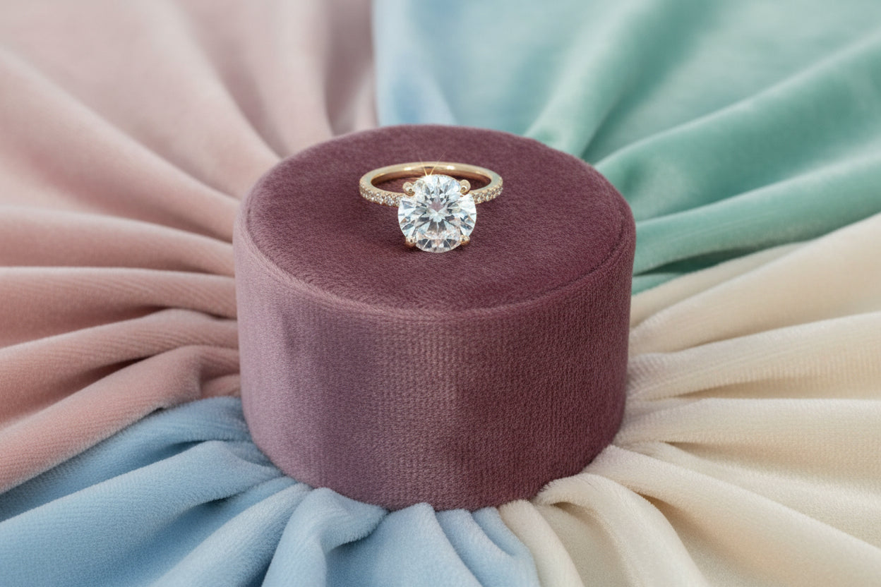 14K YG 4.01CT Lab Diamond Center 0.59CTW Lab Side Stones size 6.5