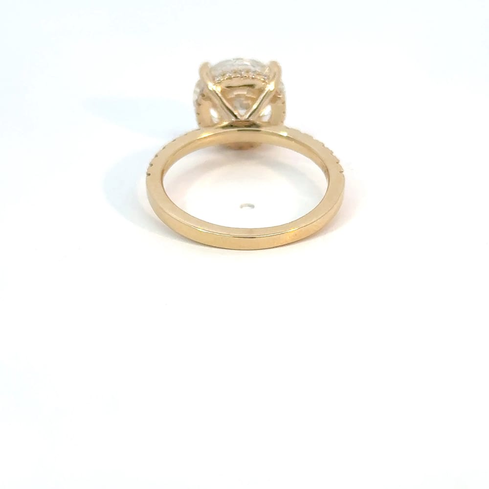 14K YG 4.01CT Lab Diamond Center 0.59CTW Lab Side Stones size 6.5