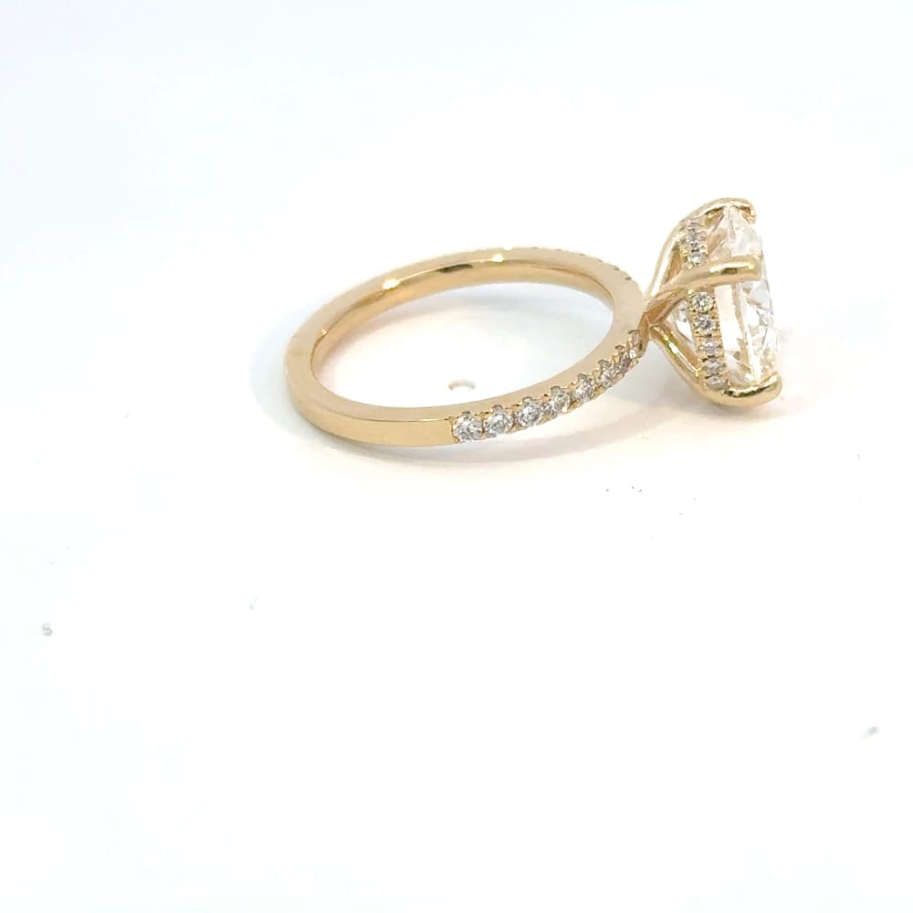 14K YG 4.01CT Lab Diamond Center 0.59CTW Lab Side Stones size 6.5