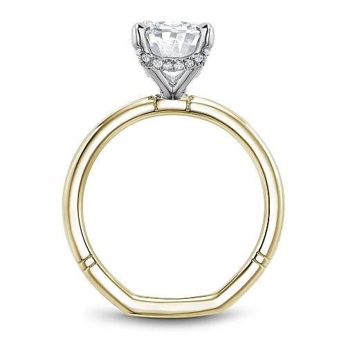 14K YG Shank & WG Head "Atelier" 0.082ctw Diamond Semi Mount with Hidden Halo (made for 2.51ct Ov...