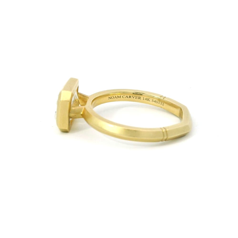 14K Yellow Gold Matte Finish Solitaire with 2.50CT Lab Diamond