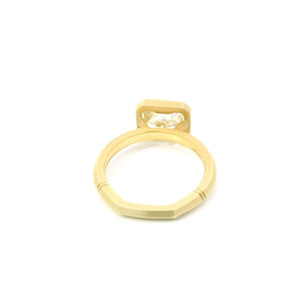 14K Yellow Gold Matte Finish Solitaire with 2.50CT Lab Diamond