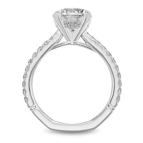 14K WG "Atelier" 0.35ctw Diamond Semi Mount (made for 2.02ct RB Lab Diamond) Sz 6.5 Warranty #613847