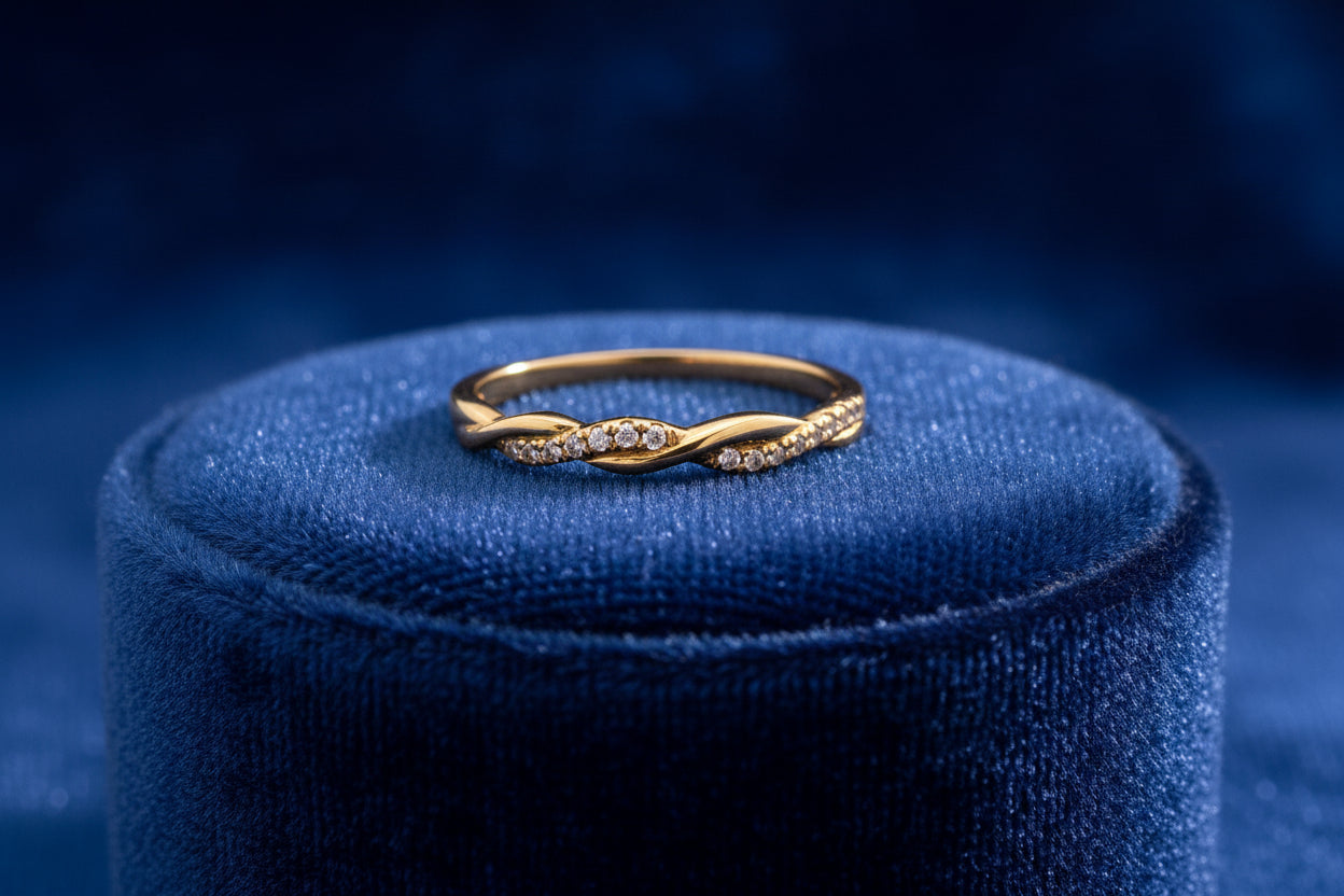 14K YG .11CTW DIA INFINITY BAND