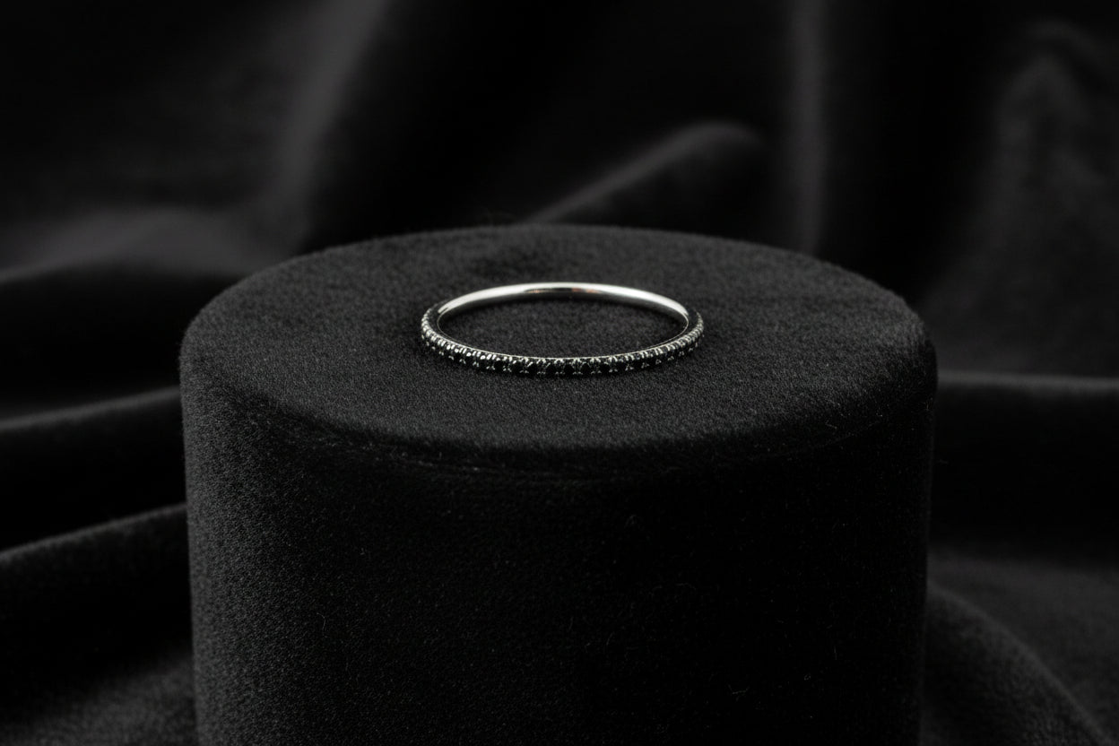 10K WG .10TW BLACK DIAMOND BAND