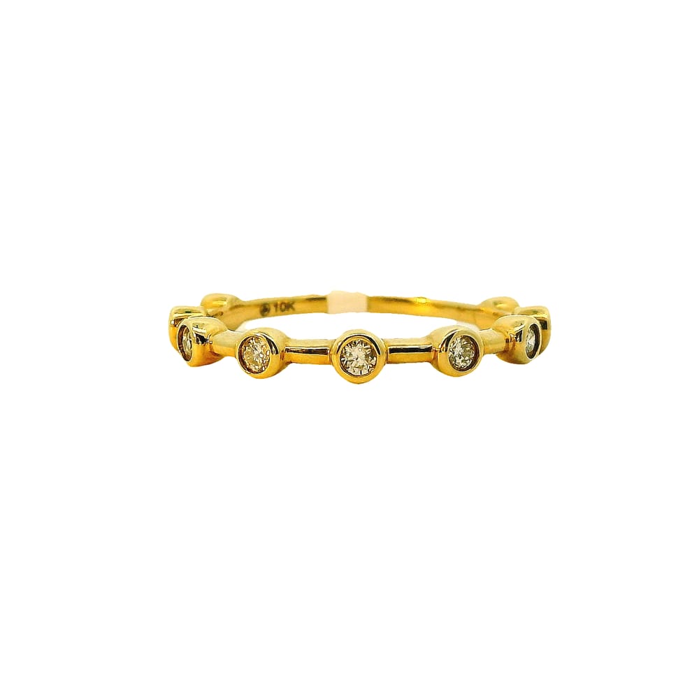 10K YG 0.18CTW DIAMOND BEZEL SET BAND