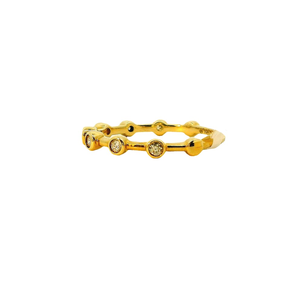 10K YG 0.18CTW DIAMOND BEZEL SET BAND