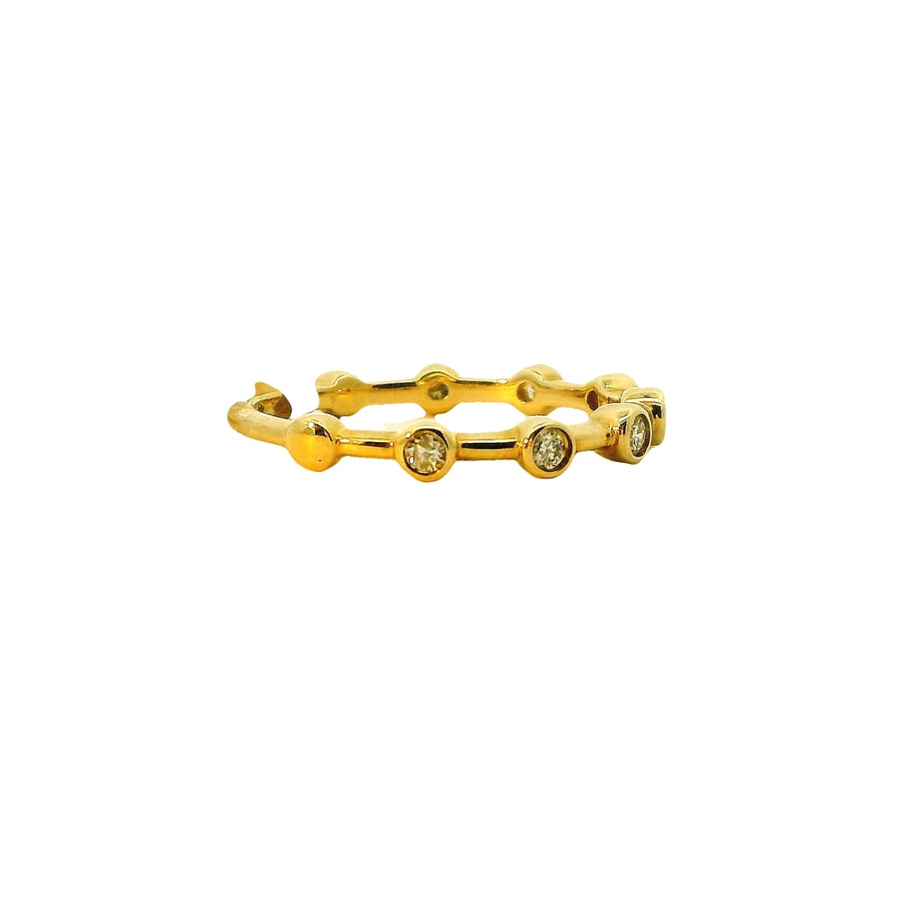 10K YG 0.18CTW DIAMOND BEZEL SET BAND