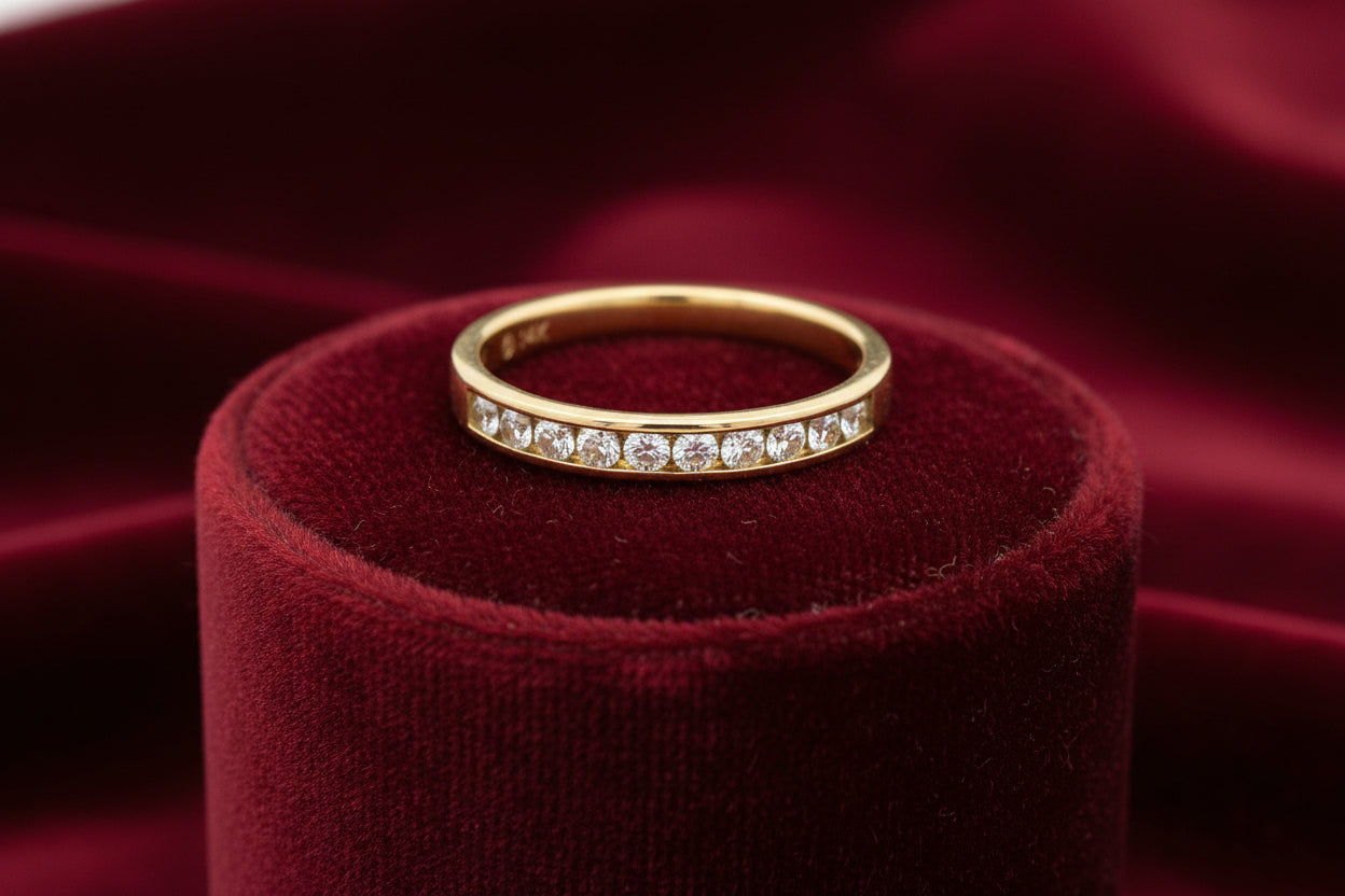 14K YELLOW GOLD .25TW DIAMOND CHANNEL SET ANNIVERSARY BAND