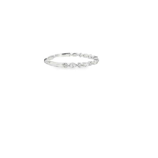 14K WG 0.175 MARQUISE DIAMONDS WITH 0.06CTW ROUND DIAMOND BAND