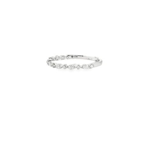 14K WG 0.175 MARQUISE DIAMONDS WITH 0.06CTW ROUND DIAMOND BAND