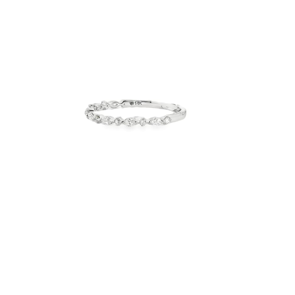 14K WG 0.175 MARQUISE DIAMONDS WITH 0.06CTW ROUND DIAMOND BAND