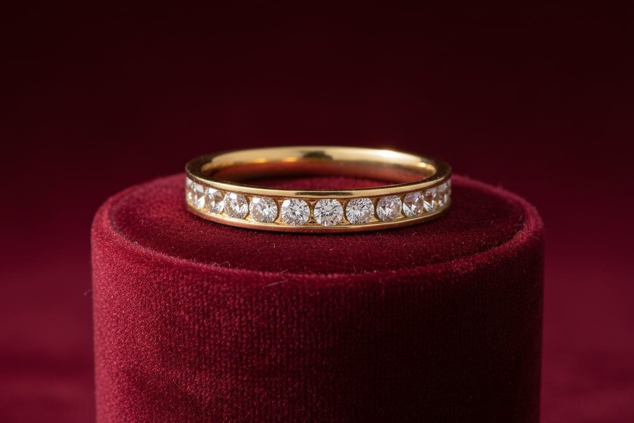 14K YG .33TW DIAMOND CHANNEL SET BAND