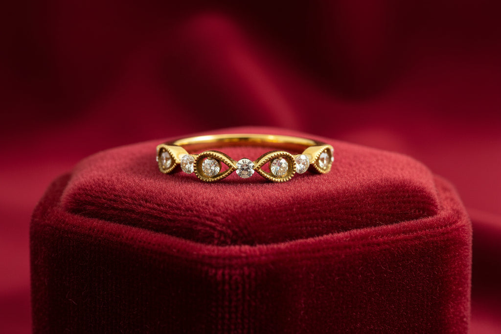 14K YG .30TW DIAMOND FANCY MATCHING BAND