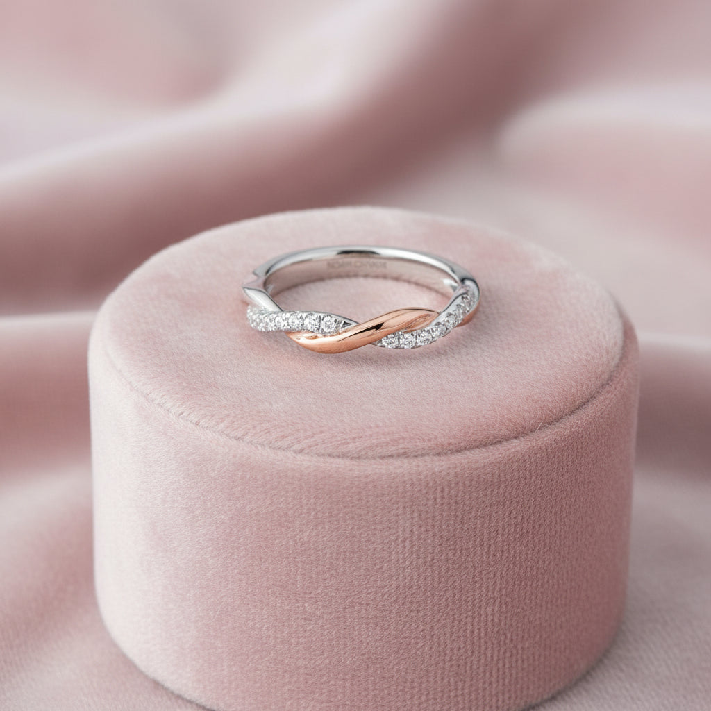 14K WG/RG DIAMOND BAND .19CTW SI-GH DIASIZE 5.7 Warranty# 328038
