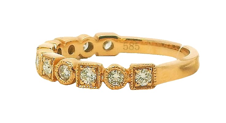 14K RG .31TW DIAMOND STACKABLE BAND