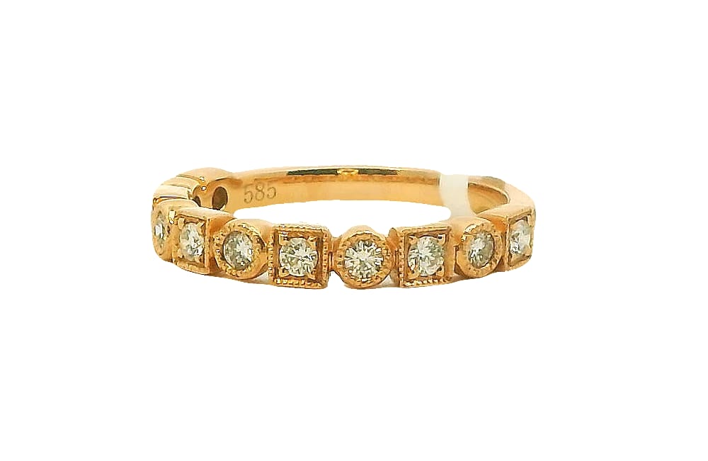 14K RG .31TW DIAMOND STACKABLE BAND