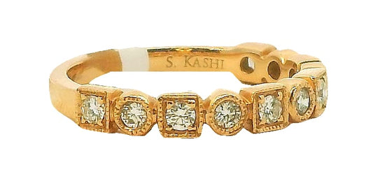 14K RG .31TW DIAMOND STACKABLE BAND