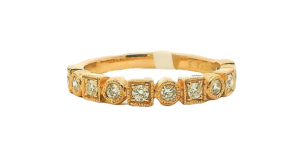 14K RG .31TW DIAMOND STACKABLE BAND