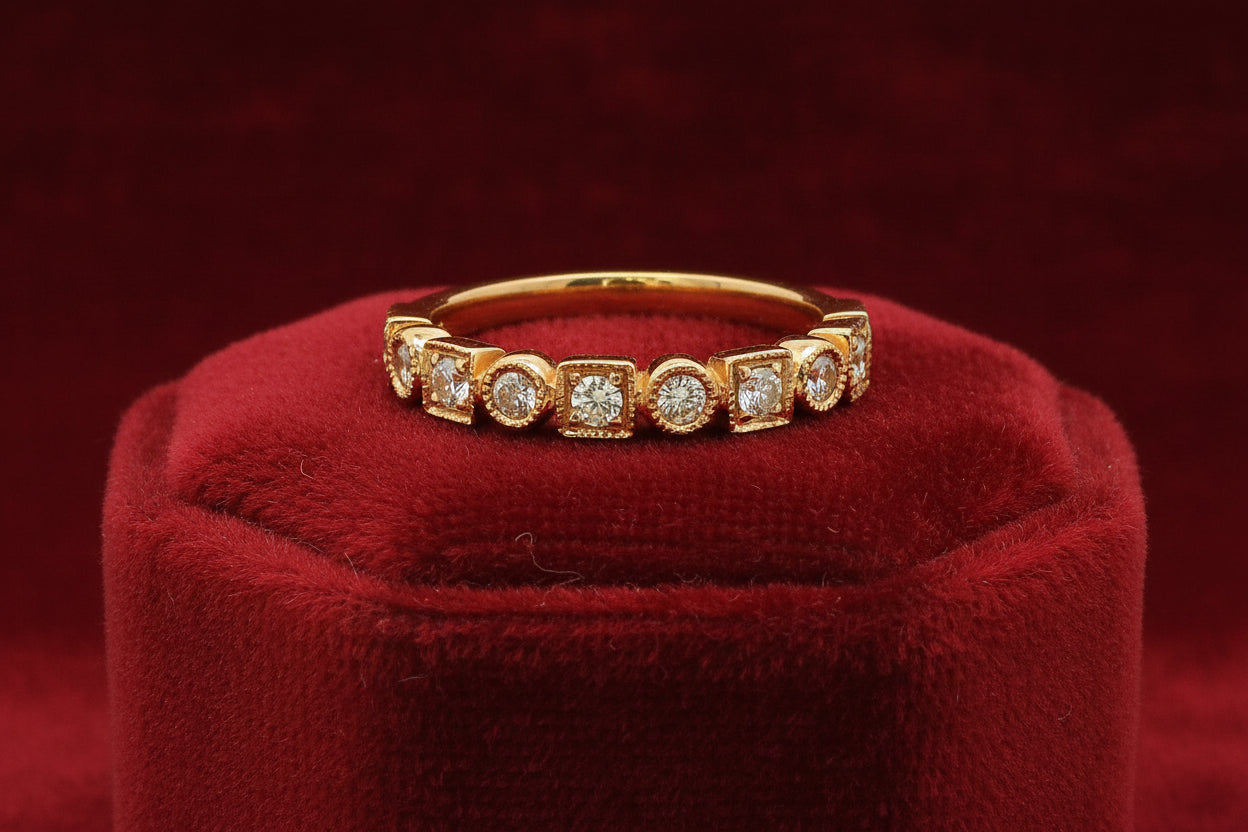 14K RG .31TW DIAMOND STACKABLE BAND