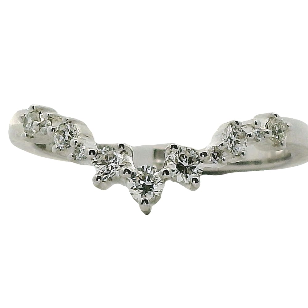 14K WG NAOM CARVER STACKABLE BAND ACCENTED WITH 11=0.24CTW DIAMONDS SIZE 6.5 WARRANTY #540145