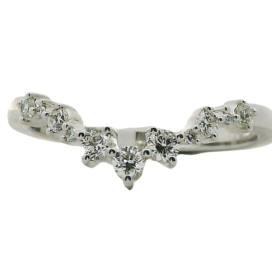 14K WG NAOM CARVER STACKABLE BAND ACCENTED WITH 11=0.24CTW DIAMONDS SIZE 6.5 WARRANTY #540145