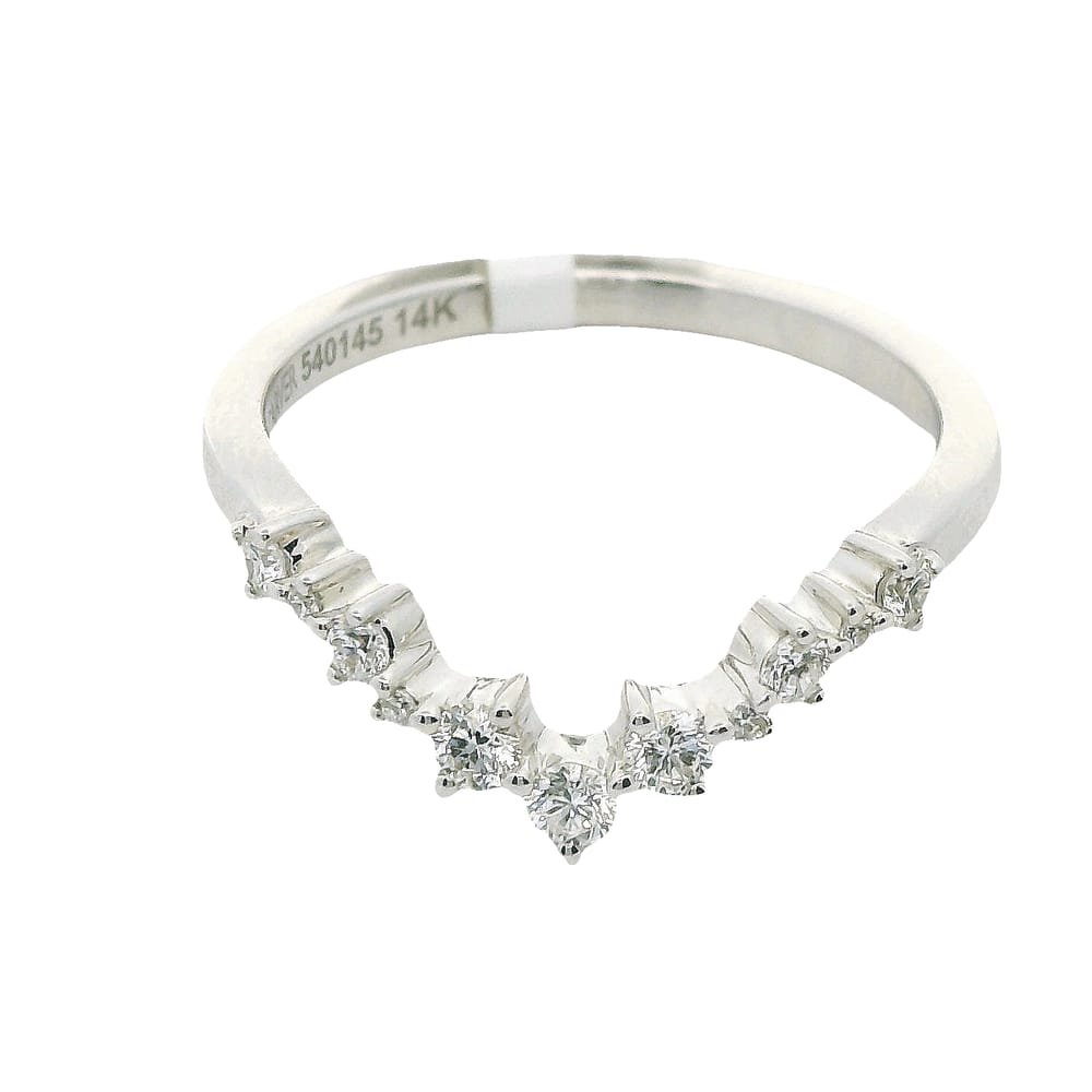 14K WG NAOM CARVER STACKABLE BAND ACCENTED WITH 11=0.24CTW DIAMONDS SIZE 6.5 WARRANTY #540145