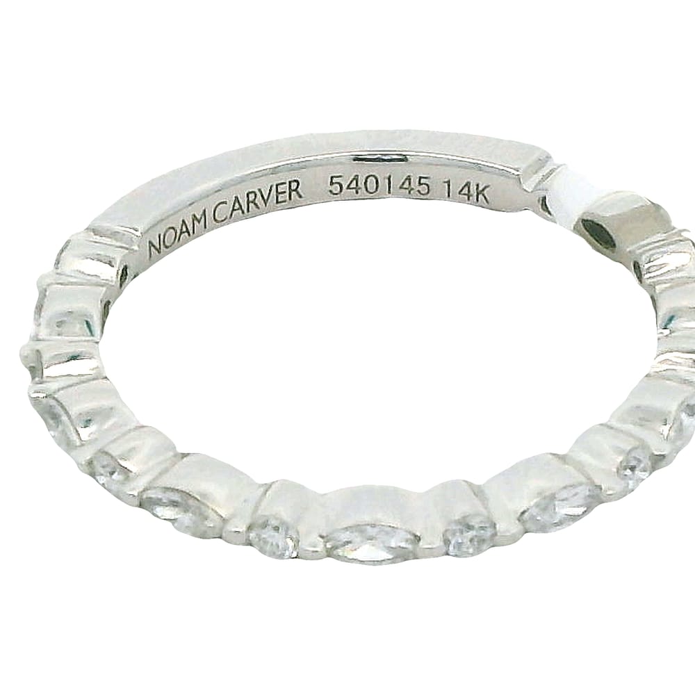 14K WG NOAM CARVER STACKABLE BAND ACCENTED WITH 8=0.22CTW MARQUISE DIAMONDS & 9=0.13CTW RD DIAMON...