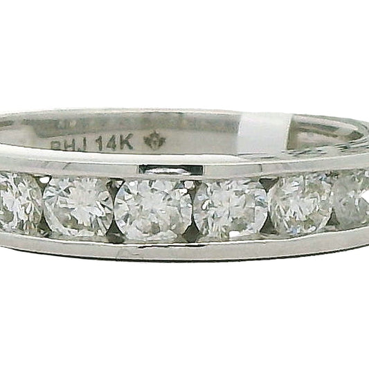 14K WG 1.00CTW DIAMOND CHANNEL SET BAND SZ 6.5