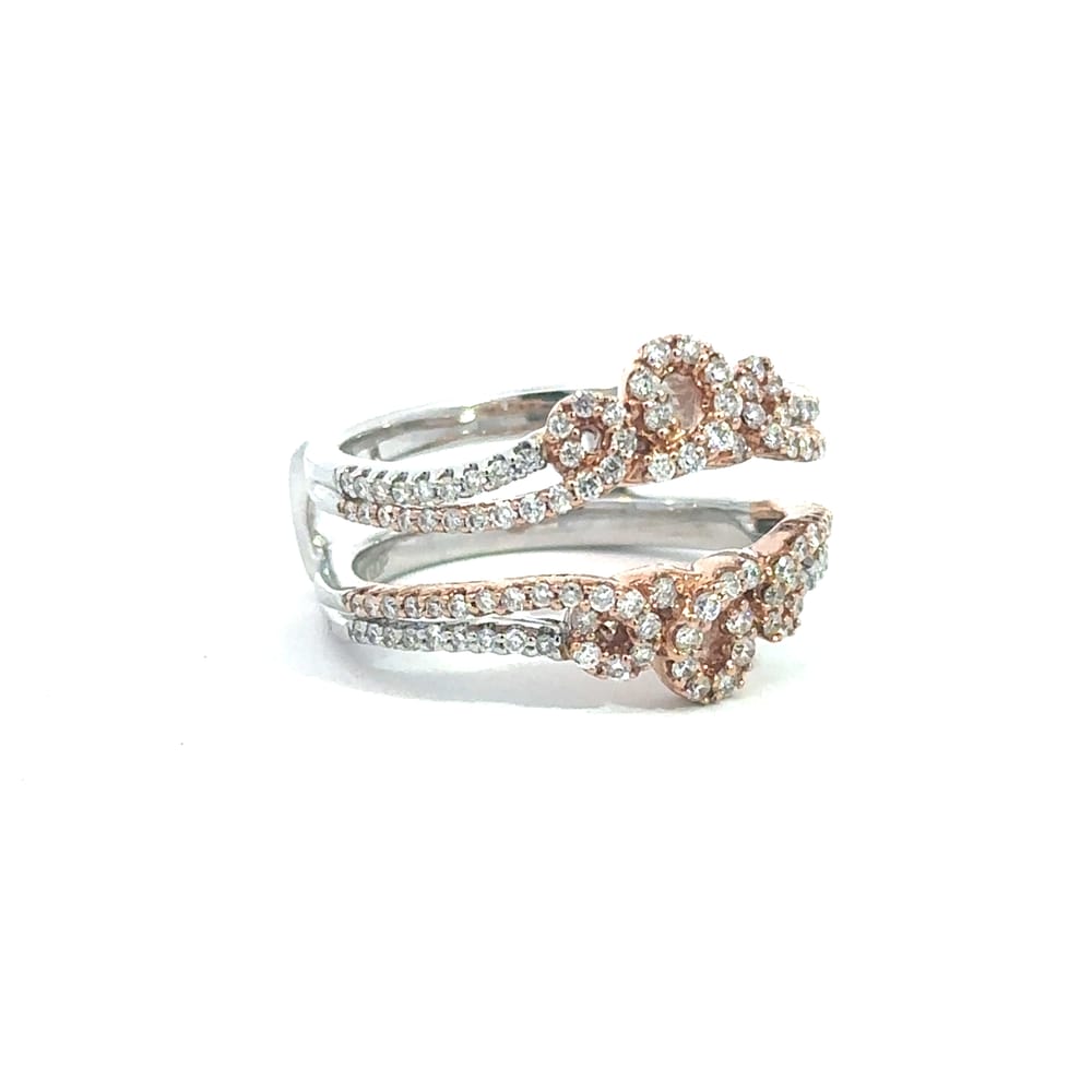 14K WG/RG .64TW DIAMOND MICOR PAVE RING ENHANCER