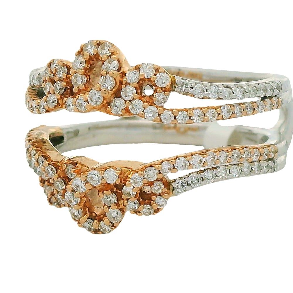 14K WG/RG .64TW DIAMOND MICOR PAVE RING ENHANCER