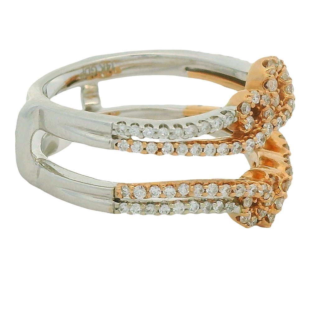 14K WG/RG .64TW DIAMOND MICOR PAVE RING ENHANCER