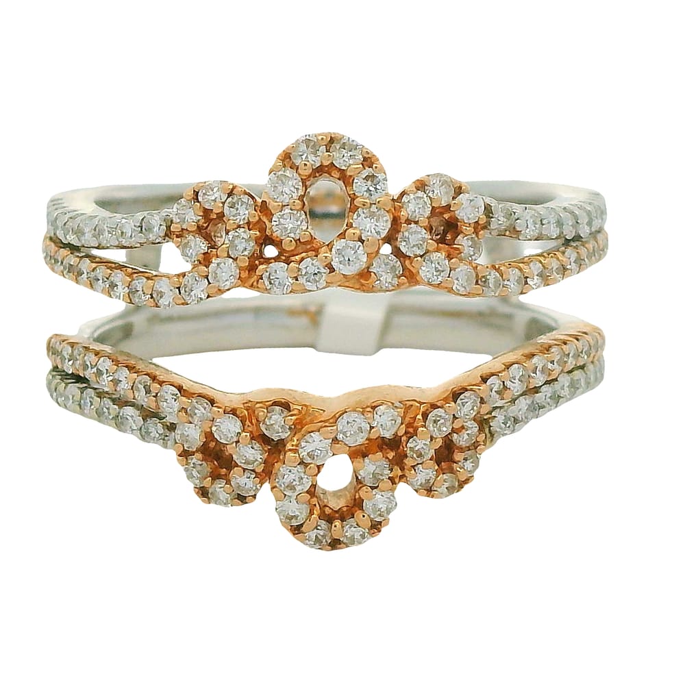 14K WG/RG .64TW DIAMOND MICOR PAVE RING ENHANCER