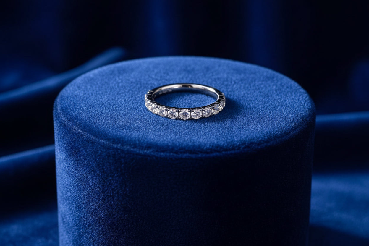 14K WG SEMI ETERNITY PRONG SET 0.77CTW DIAMOND BAND SI1 GH