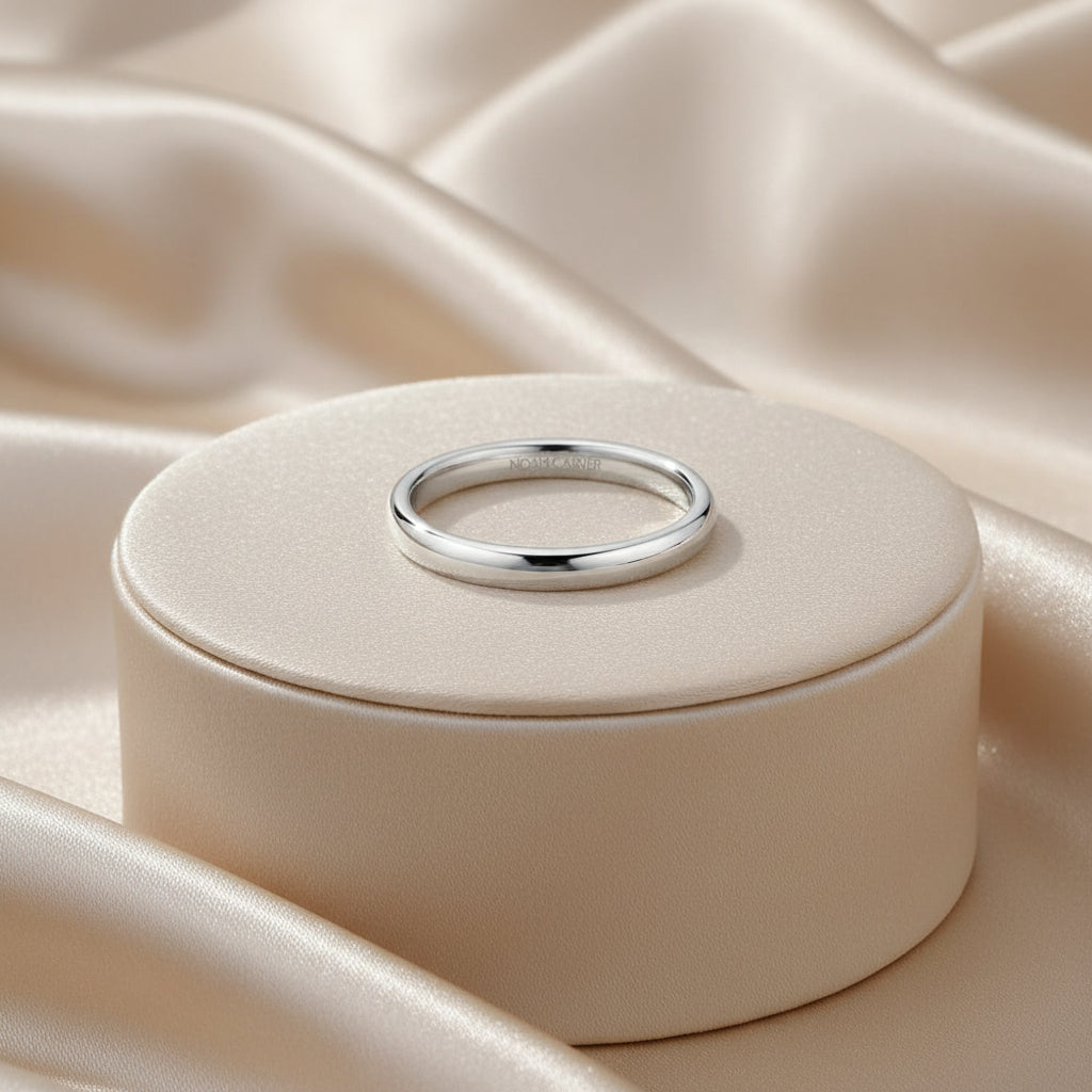 14K White gold wedding band "Noam Carver"