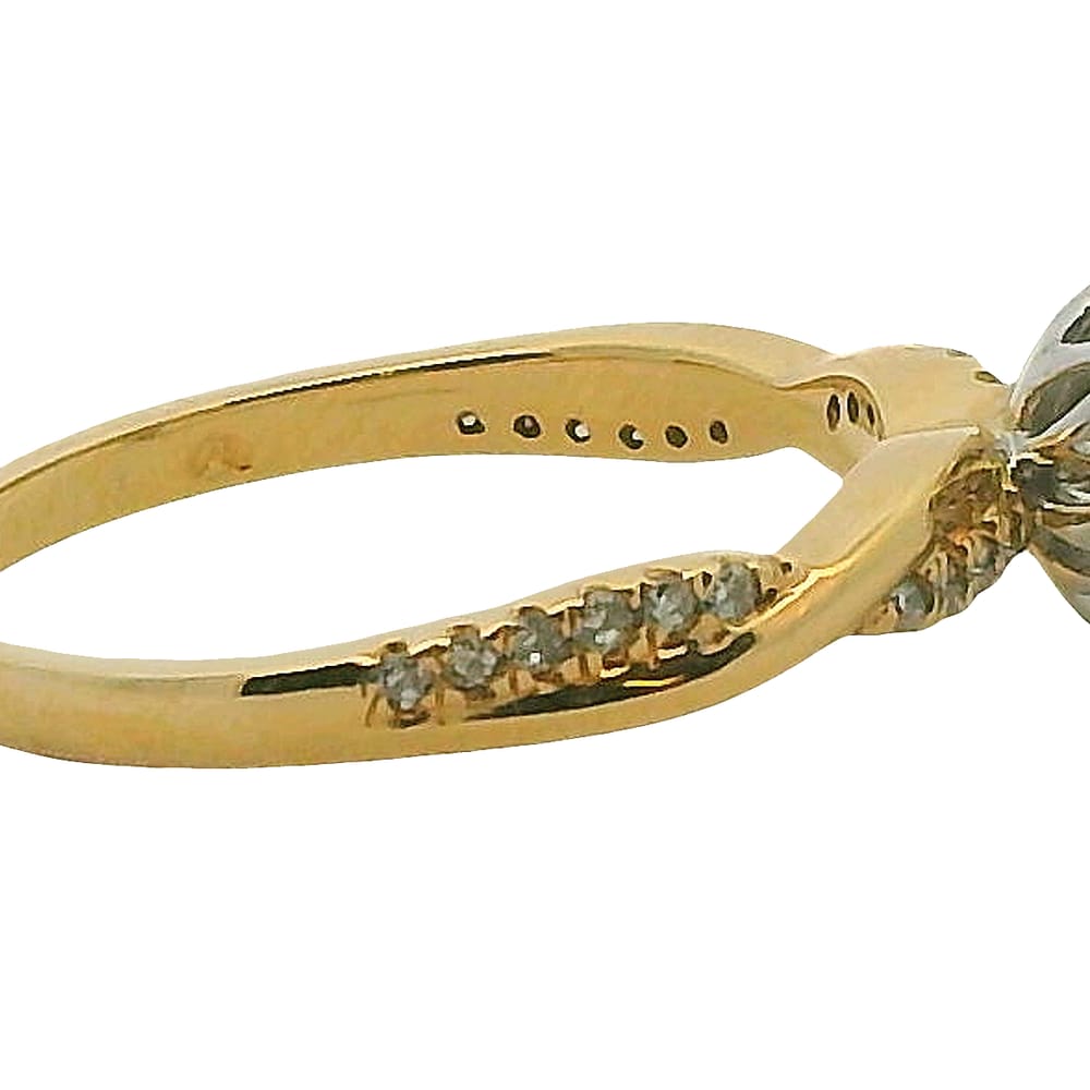 14K RG WG HEAD .24CTW CND CENTER DIA .14CTW SIDE DIA RING