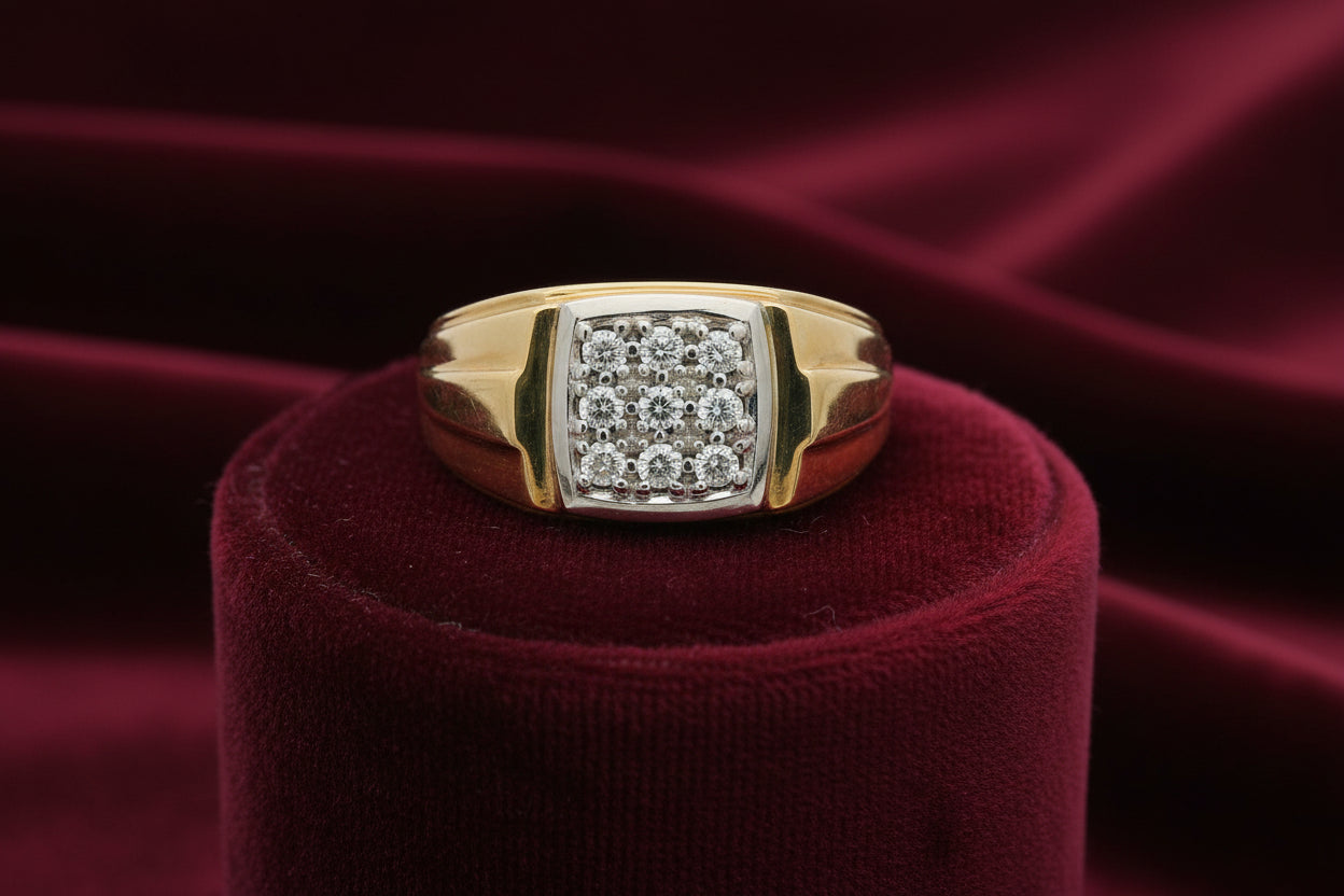 10K YG 0.27CTW DIAMOND RING