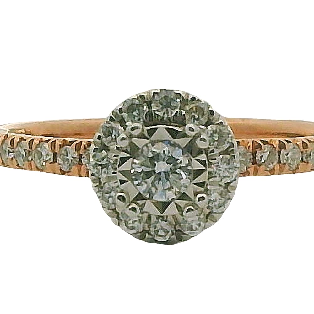 10K RG/WG 0.10CT DIA ILLUSION CENTER STONE WITH 0.46CTW DIA RING