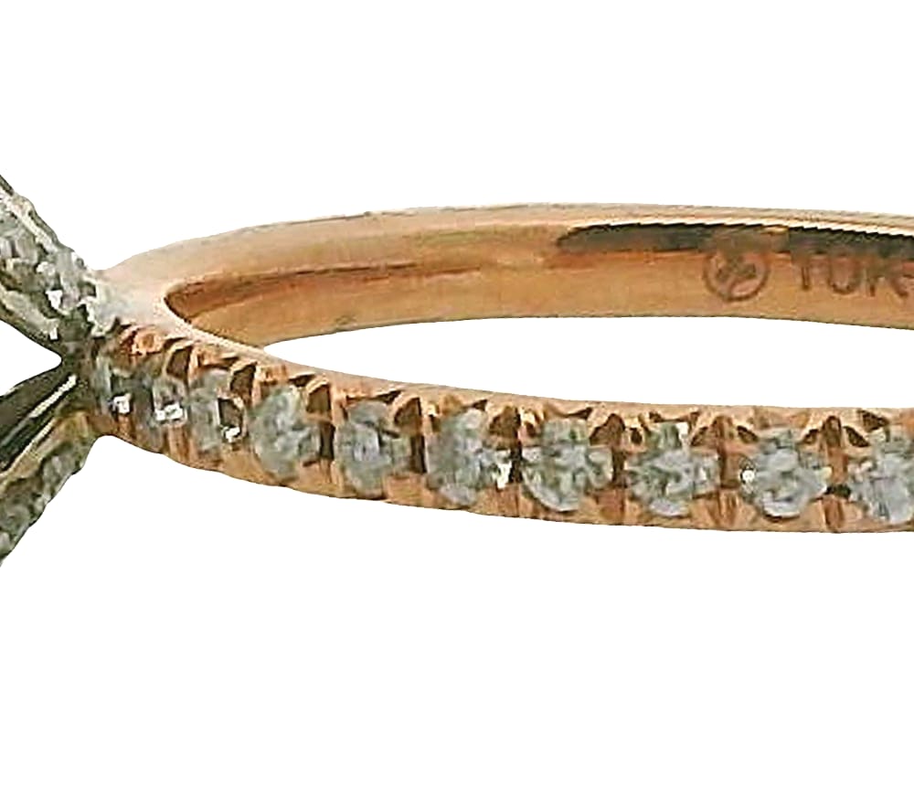 10K RG/WG 0.10CT DIA ILLUSION CENTER STONE WITH 0.46CTW DIA RING