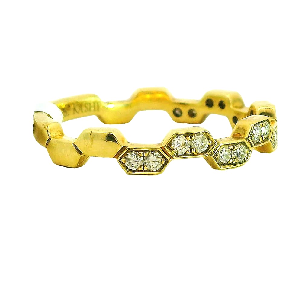 14K YG .21TW SI G DIAMOND FASHION RING