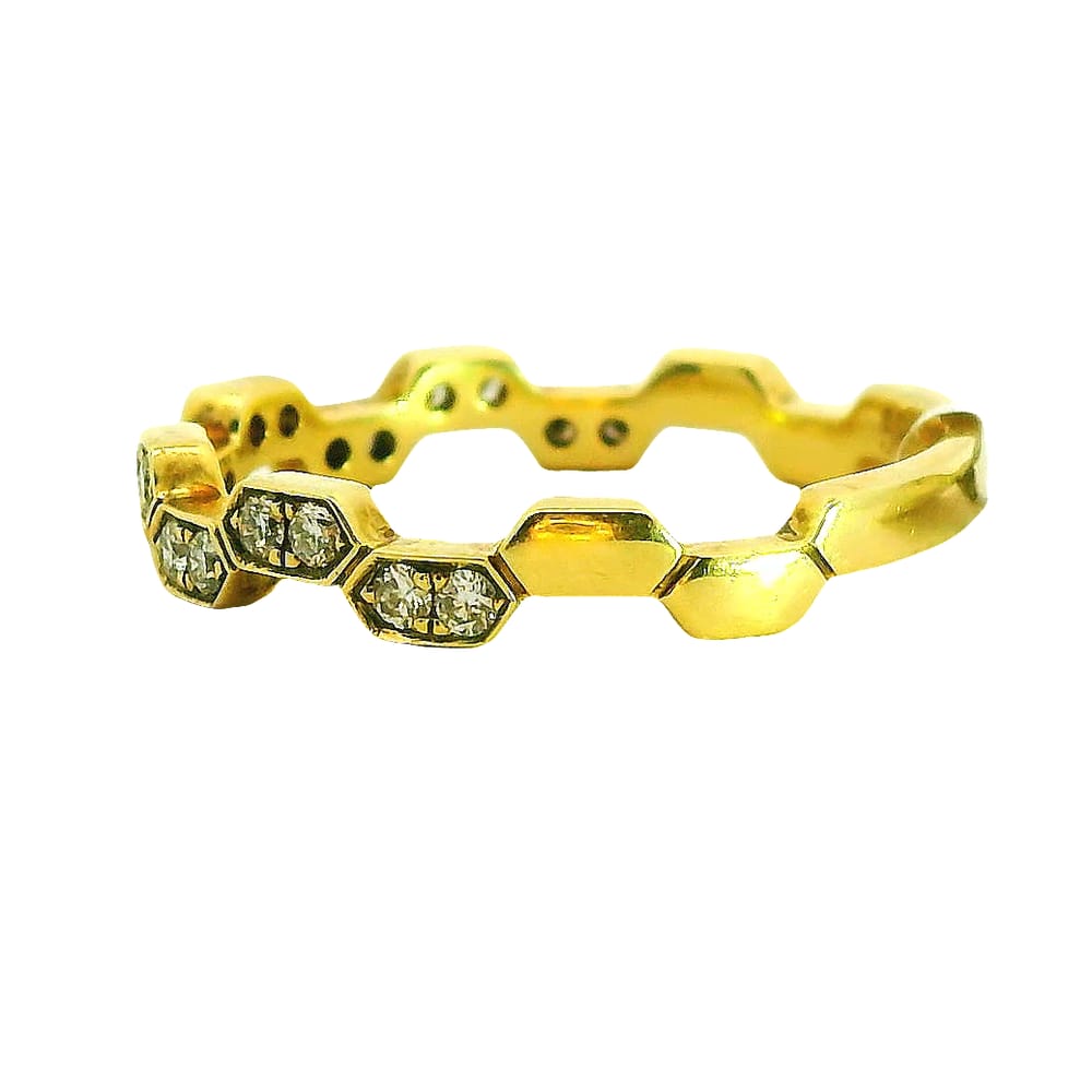 14K YG .21TW SI G DIAMOND FASHION RING