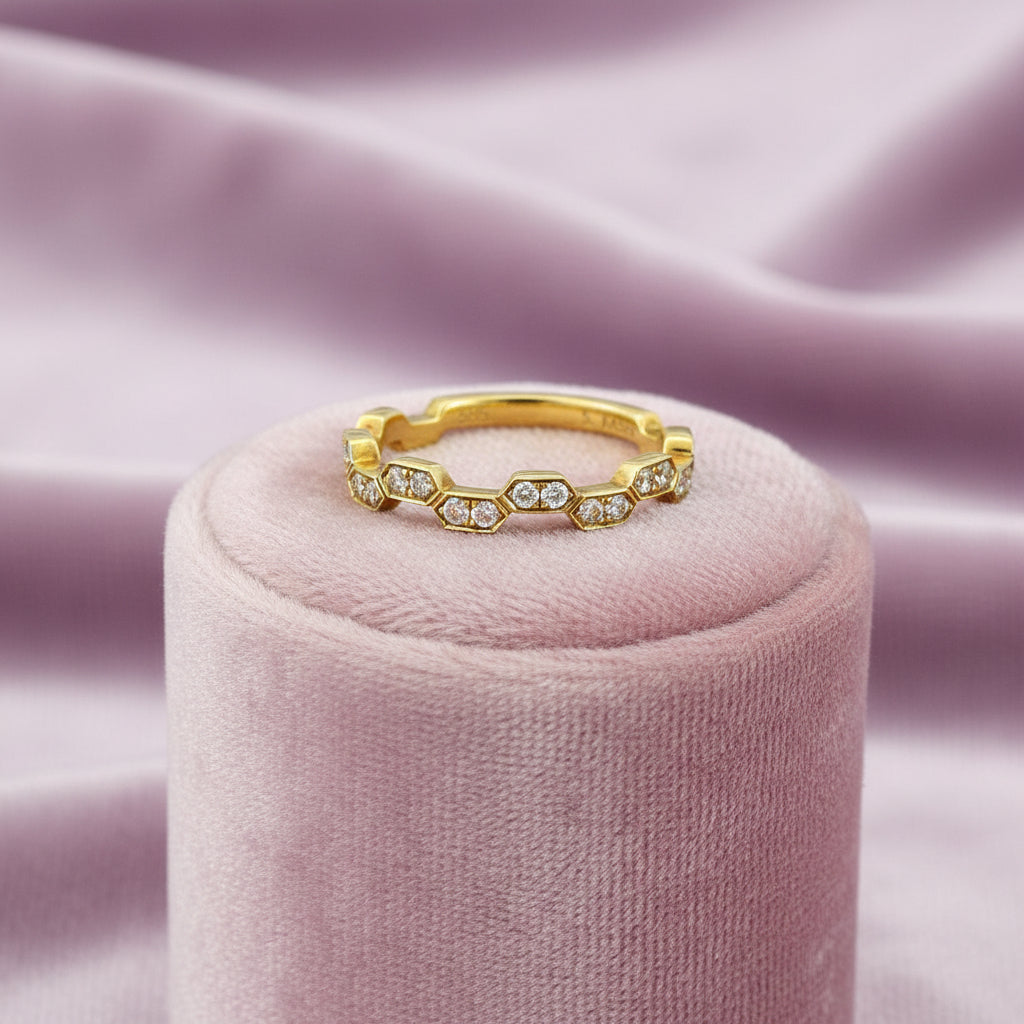 14K YG .21TW SI G DIAMOND FASHION RING