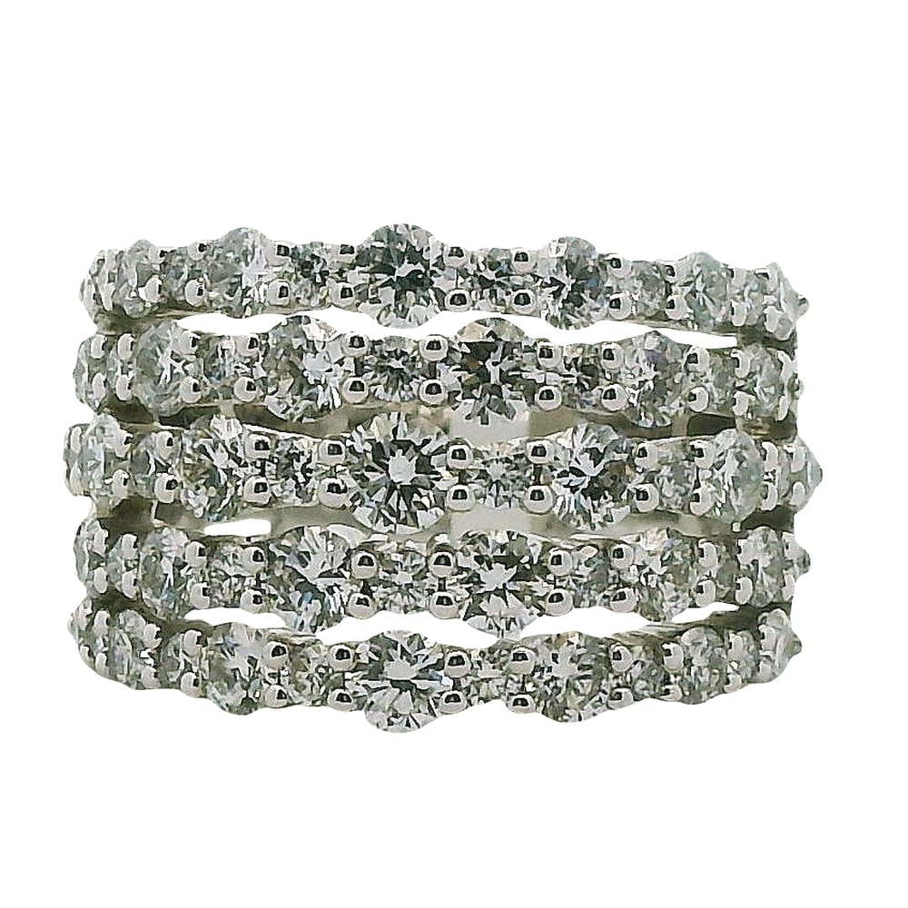 14K WG 2.94TW SI G DIAMOND 5 ROW RING