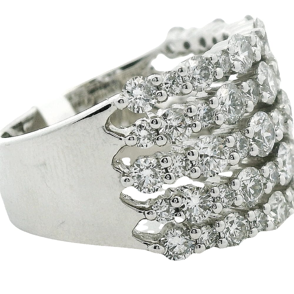 14K WG 2.94TW SI G DIAMOND 5 ROW RING