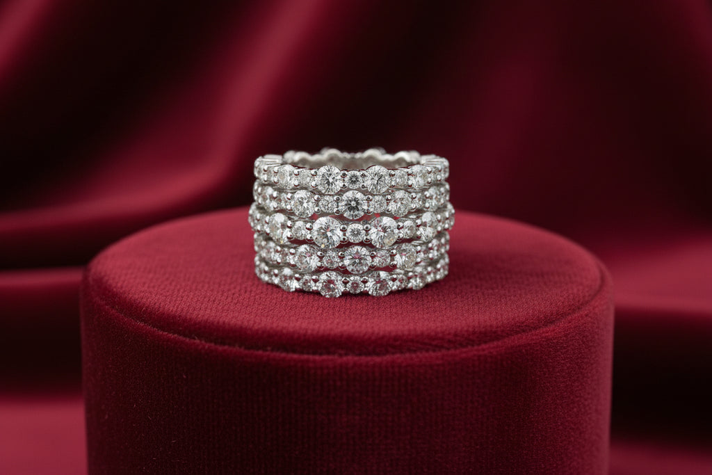 14K WG 2.94TW SI G DIAMOND 5 ROW RING