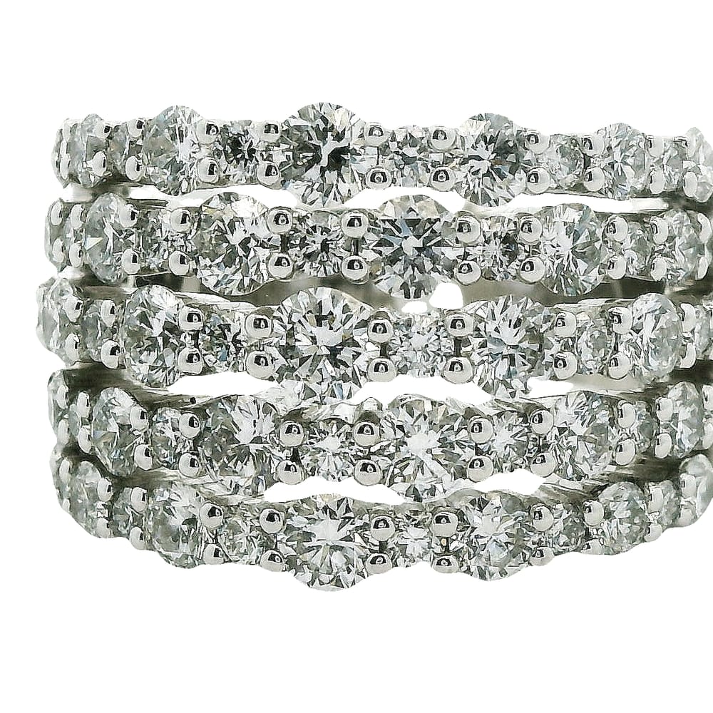 14K WG 2.94TW SI G DIAMOND 5 ROW RING